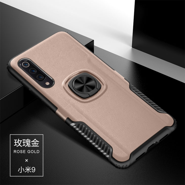 Shockproof Car Magnetic Case with 360 Degree Gold Armor Ring for Xiaomi Mi 9
