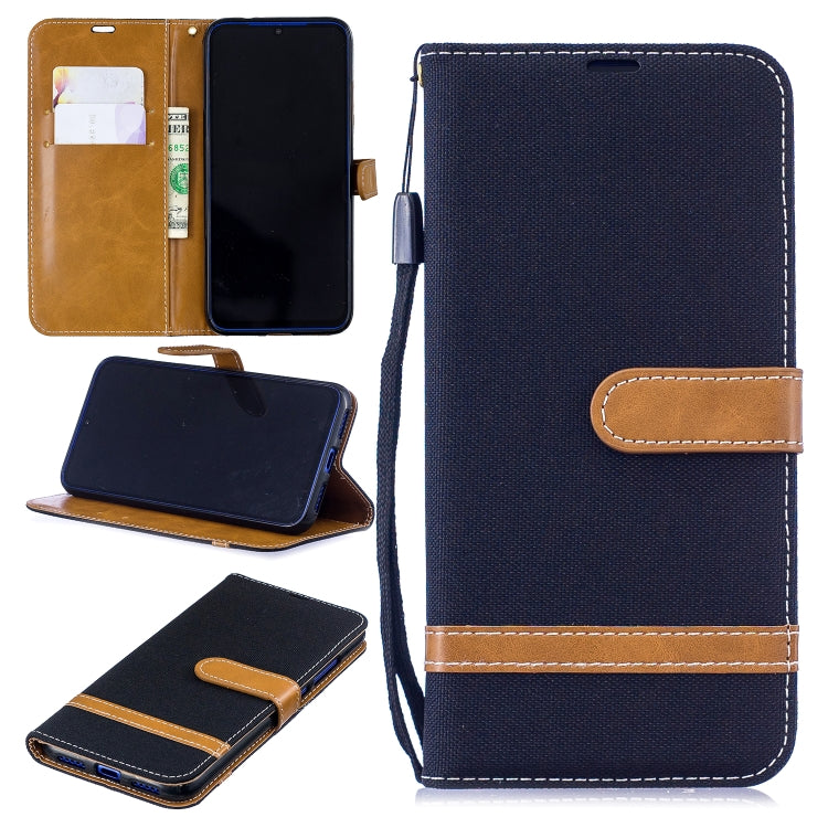Color Matching Denim Texture Leather Case for Xiaomi Redmi Note 7, with Holder & Card Slots & Wallet & Lanyard