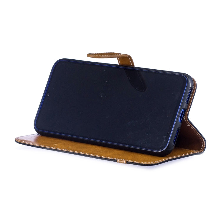 Color Matching Denim Texture Leather Case for Xiaomi Redmi Note 7, with Holder & Card Slots & Wallet & Lanyard