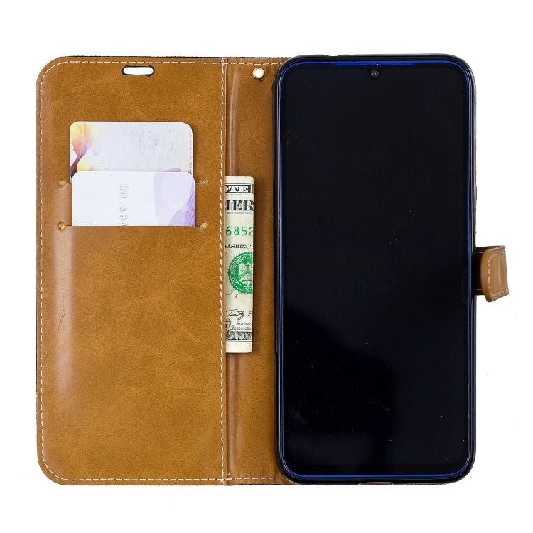 Color Matching Denim Texture Leather Case for Xiaomi Redmi Note 7, with Holder & Card Slots & Wallet & Lanyard