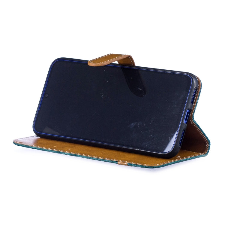 Color Matching Denim Texture Leather Case for Xiaomi Redmi Note 7, with Holder & Card Slots & Wallet & Lanyard