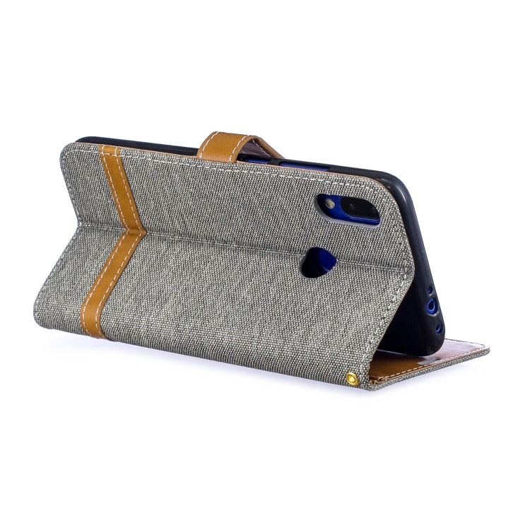 Color Matching Denim Texture Leather Case for Xiaomi Redmi Note 7, with Holder & Card Slots & Wallet & Lanyard