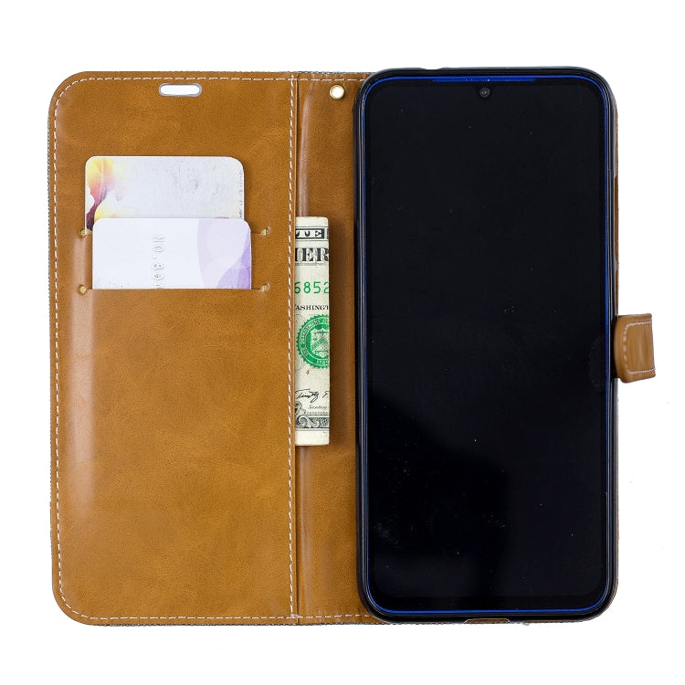 Color Matching Denim Texture Leather Case for Xiaomi Redmi Note 7, with Holder & Card Slots & Wallet & Lanyard
