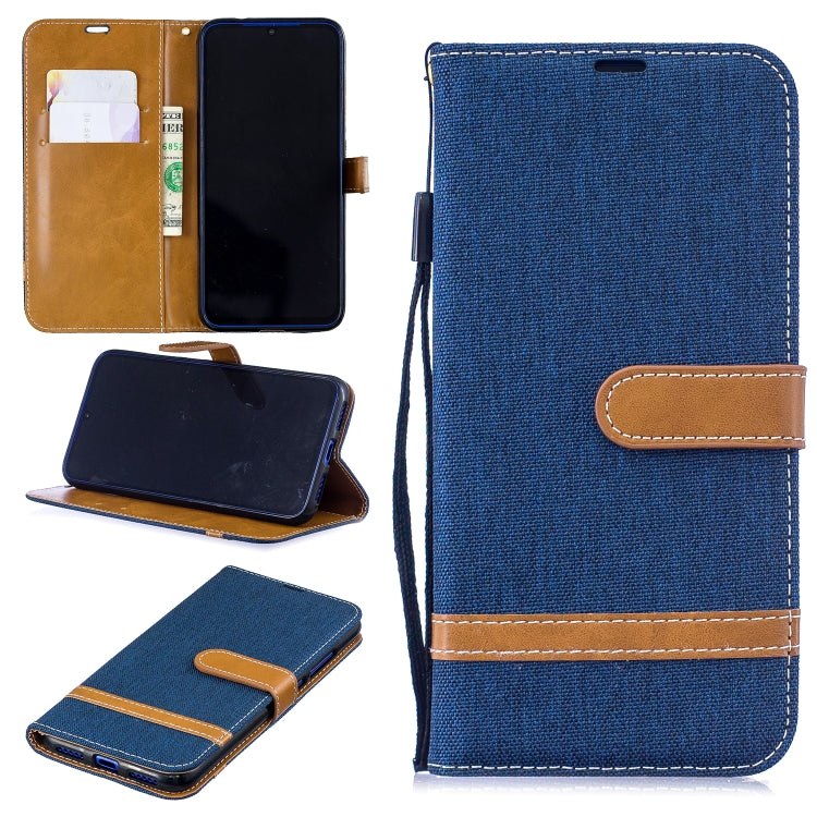 Color Matching Denim Texture Leather Case for Xiaomi Redmi Note 7, with Holder & Card Slots & Wallet & Lanyard