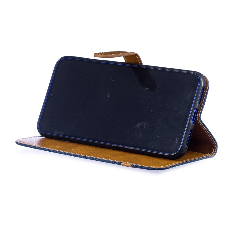 Color Matching Denim Texture Leather Case for Xiaomi Redmi Note 7, with Holder & Card Slots & Wallet & Lanyard