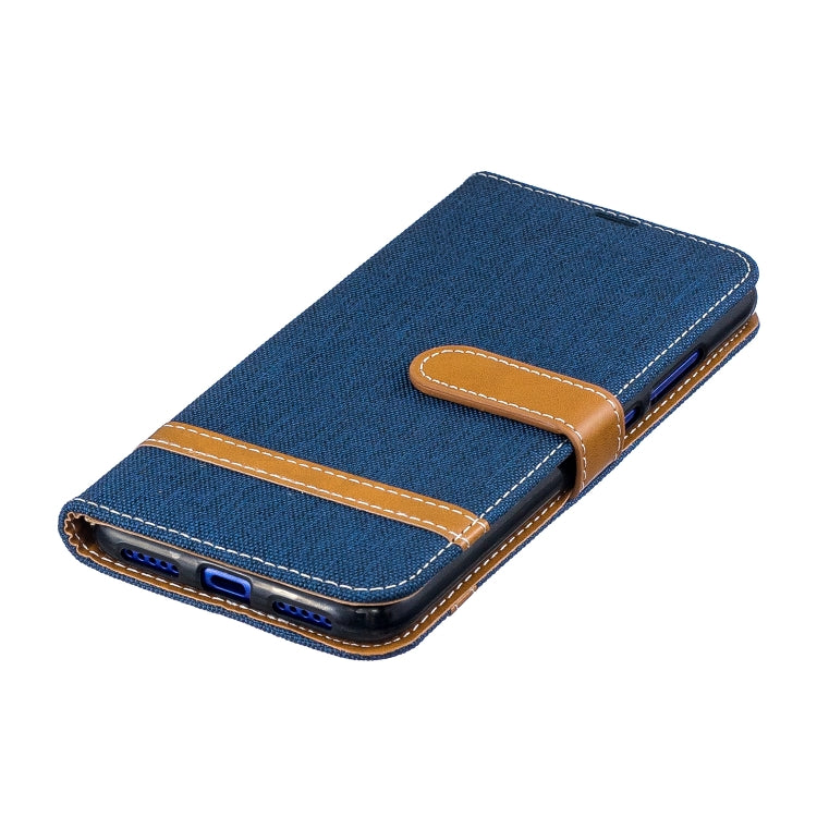 Color Matching Denim Texture Leather Case for Xiaomi Redmi Note 7, with Holder & Card Slots & Wallet & Lanyard