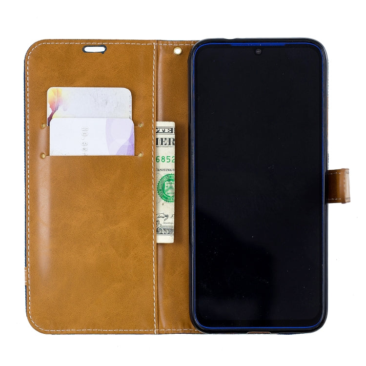 Color Matching Denim Texture Leather Case for Xiaomi Redmi Note 7, with Holder & Card Slots & Wallet & Lanyard