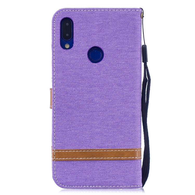Color Matching Denim Texture Leather Case for Xiaomi Redmi Note 7, with Holder & Card Slots & Wallet & Lanyard