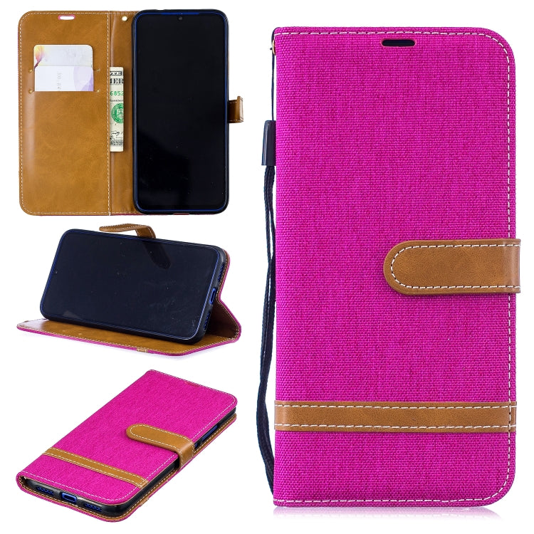 Color Matching Denim Texture Leather Case for Xiaomi Redmi Note 7, with Holder & Card Slots & Wallet & Lanyard