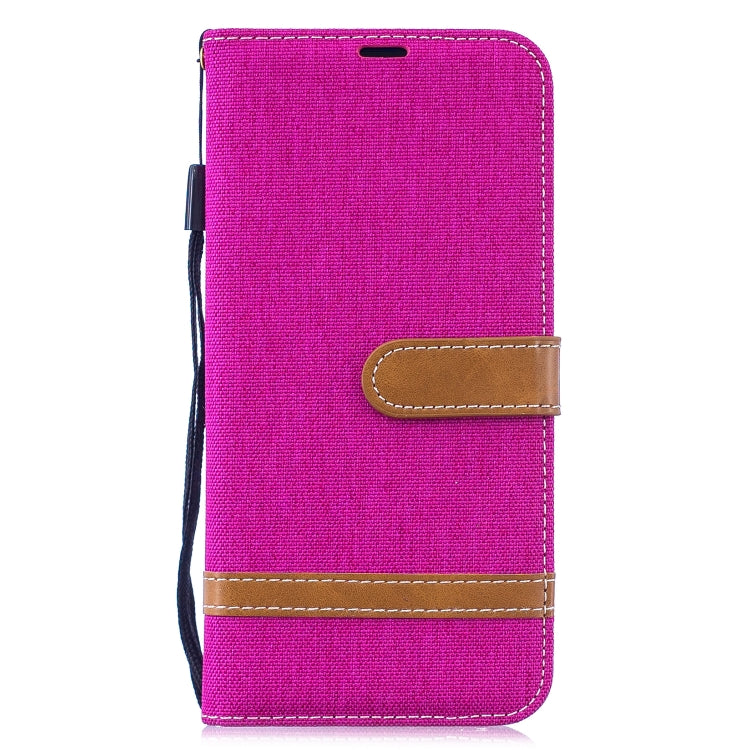 Color Matching Denim Texture Leather Case for Xiaomi Redmi Note 7, with Holder & Card Slots & Wallet & Lanyard