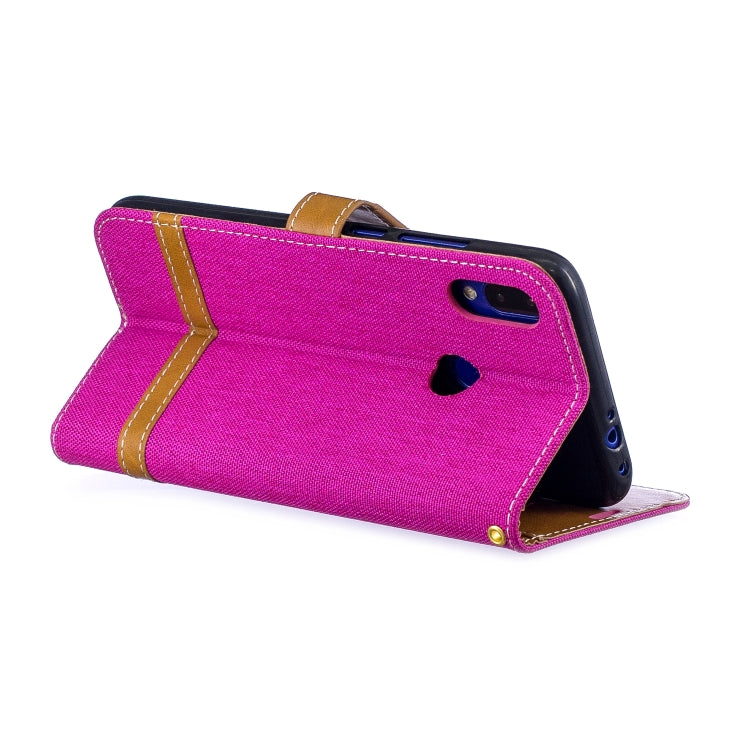 Color Matching Denim Texture Leather Case for Xiaomi Redmi Note 7, with Holder & Card Slots & Wallet & Lanyard