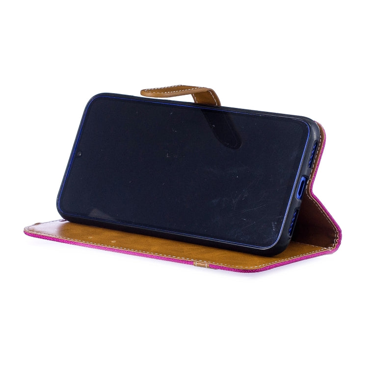 Color Matching Denim Texture Leather Case for Xiaomi Redmi Note 7, with Holder & Card Slots & Wallet & Lanyard