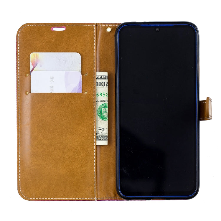 Color Matching Denim Texture Leather Case for Xiaomi Redmi Note 7, with Holder & Card Slots & Wallet & Lanyard