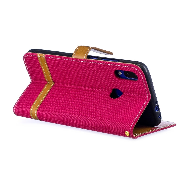 Color Matching Denim Texture Leather Case for Xiaomi Redmi Note 7, with Holder & Card Slots & Wallet & Lanyard