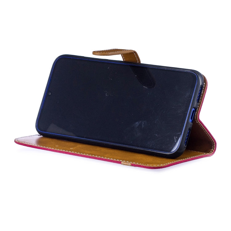 Color Matching Denim Texture Leather Case for Xiaomi Redmi Note 7, with Holder & Card Slots & Wallet & Lanyard