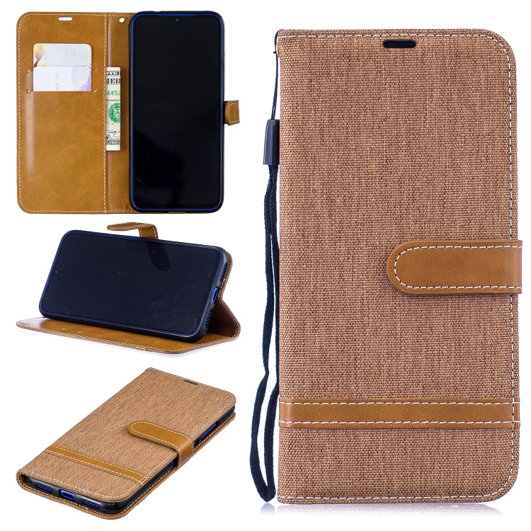Color Matching Denim Texture Leather Case for Xiaomi Redmi Note 7, with Holder & Card Slots & Wallet & Lanyard