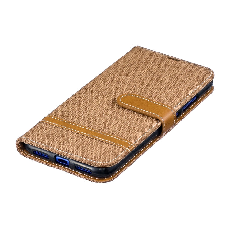 Color Matching Denim Texture Leather Case for Xiaomi Redmi Note 7, with Holder & Card Slots & Wallet & Lanyard