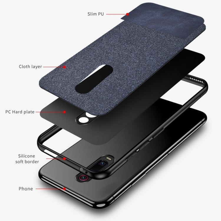 Shockproof Splicing PU + Cloth Protective Case for Xiaomi Redmi K20 Pro
