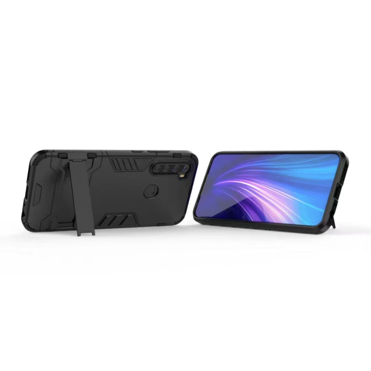For Xiaomi Redmi Note 8T Shockproof PC + TPU Case with Holder (Black)