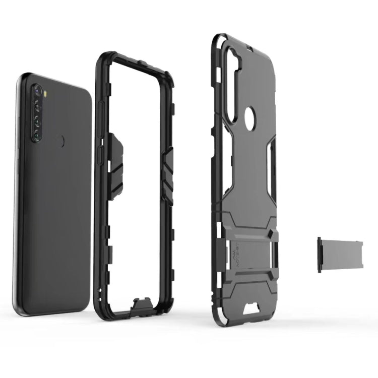 For Xiaomi Redmi Note 8T Shockproof PC + TPU Case with Holder (Black)