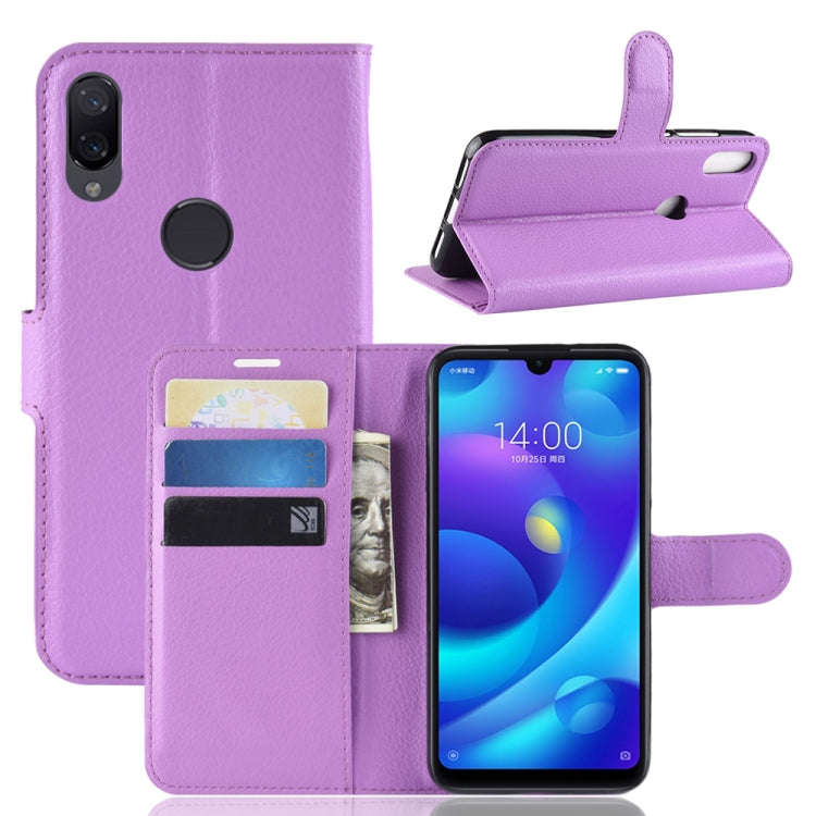 Litchi Texture Horizontal Flip Leather Case for Xiaomi Mi Play, with Wallet & Holder & Card Slots