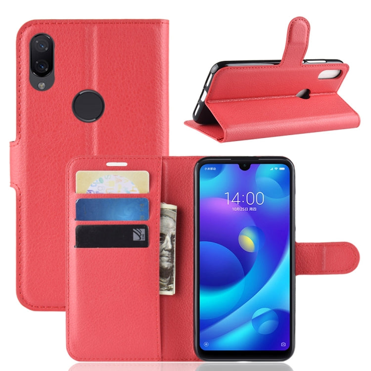 Litchi Texture Horizontal Flip Leather Case for Xiaomi Mi Play, with Wallet & Holder & Card Slots