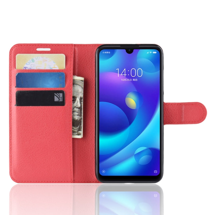 Litchi Texture Horizontal Flip Leather Case for Xiaomi Mi Play, with Wallet & Holder & Card Slots