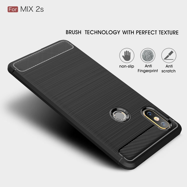 Brushed Texture Carbon Fiber Shockproof TPU for Xiaomi Mi Mix 2S