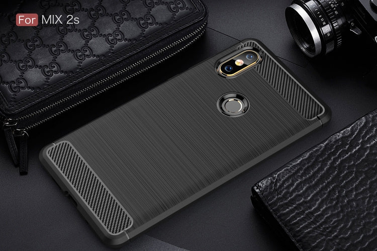Brushed Texture Carbon Fiber Shockproof TPU for Xiaomi Mi Mix 2S