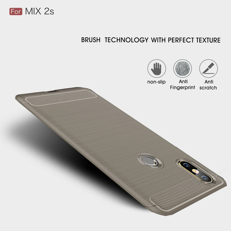 Brushed Texture Carbon Fiber Shockproof TPU for Xiaomi Mi Mix 2S