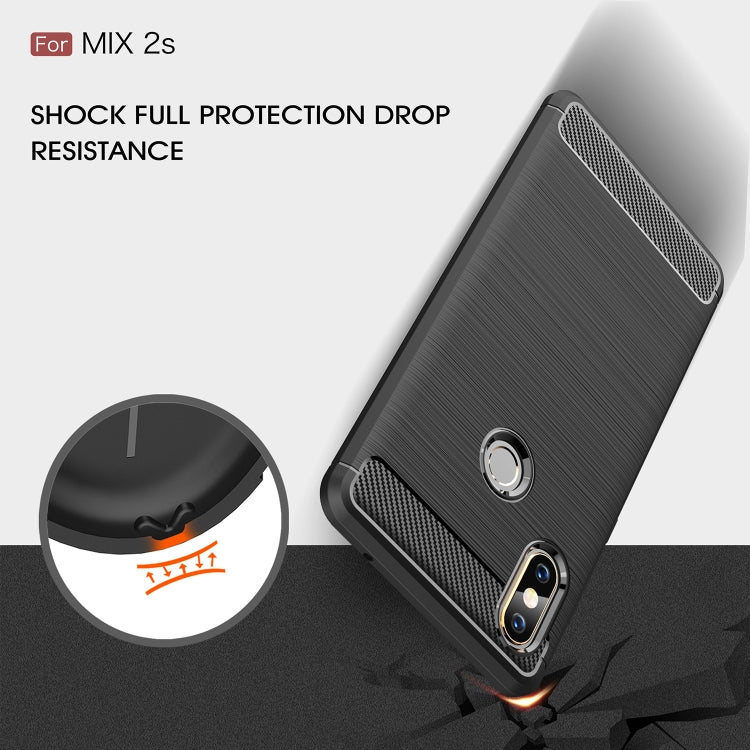 Brushed Texture Carbon Fiber Shockproof TPU for Xiaomi Mi Mix 2S