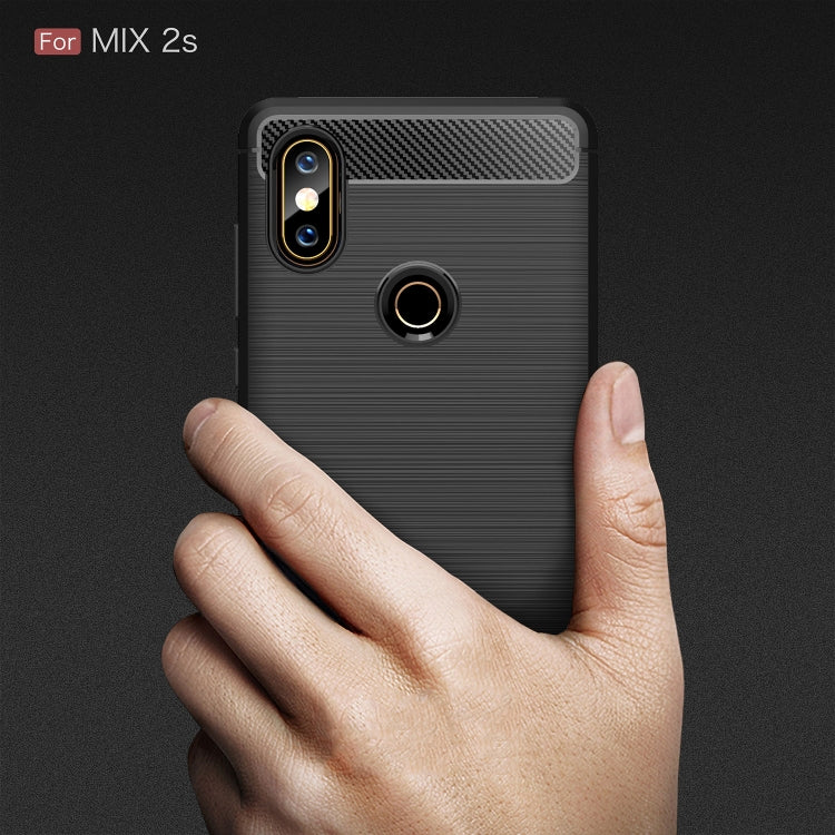 Brushed Texture Carbon Fiber Shockproof TPU for Xiaomi Mi Mix 2S