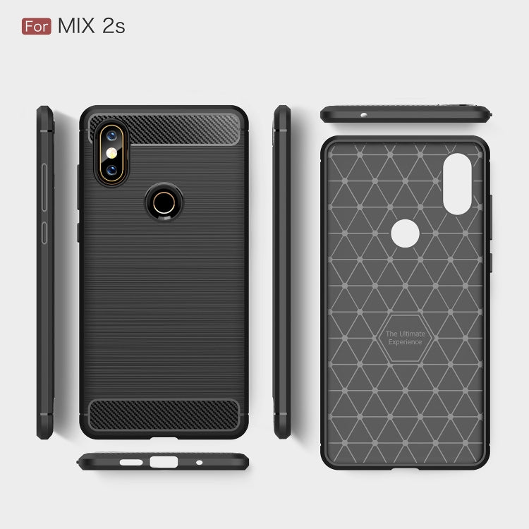Brushed Texture Carbon Fiber Shockproof TPU for Xiaomi Mi Mix 2S