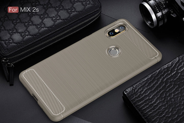 Brushed Texture Carbon Fiber Shockproof TPU for Xiaomi Mi Mix 2S