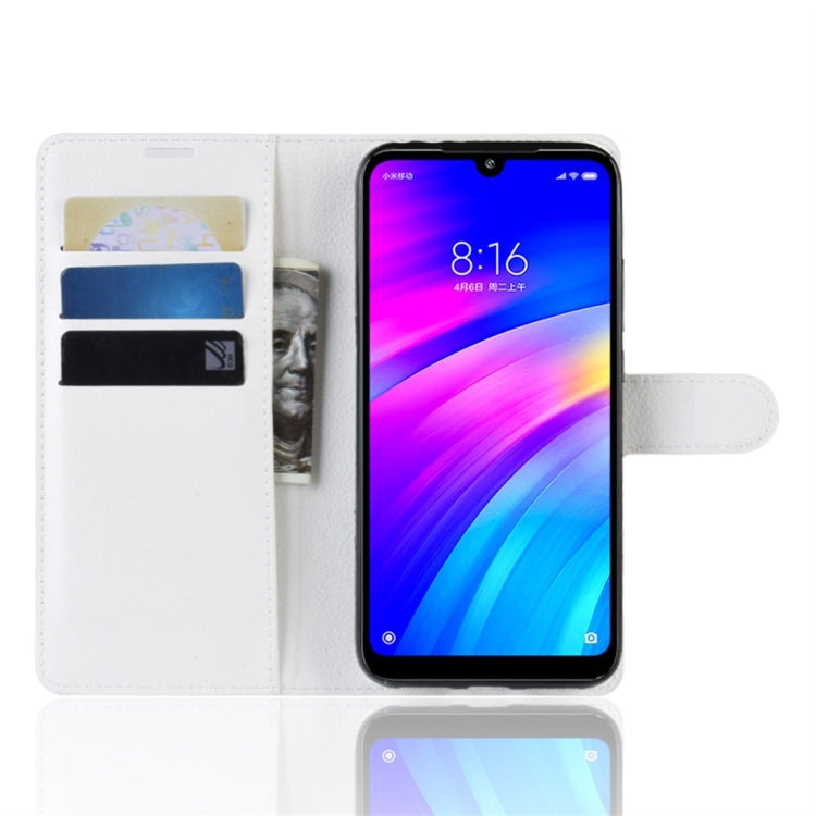 Litchi Texture Horizontal Flip Leather Case for Xiaomi Redmi 7, with Wallet & Holder & Card Slots