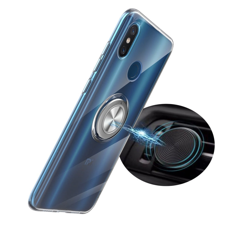 Ultra-thin TPU Protective Case for Xiaomi Mi 8, with 360 Degree Rotation Holder (Red)