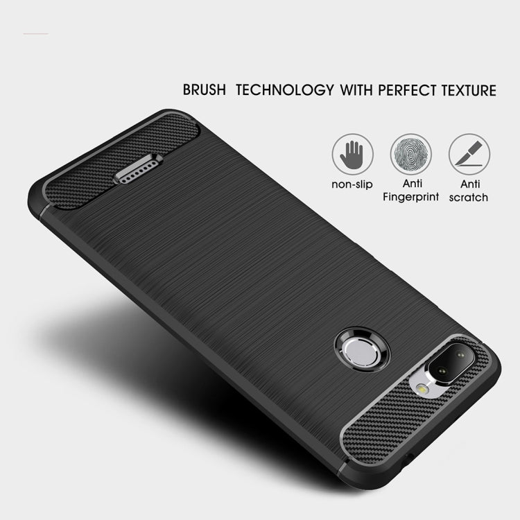 Brushed Texture Carbon Fiber Shockproof TPU Case for Xiaomi Redmi 6