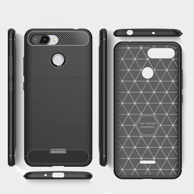 Brushed Texture Carbon Fiber Shockproof TPU Case for Xiaomi Redmi 6