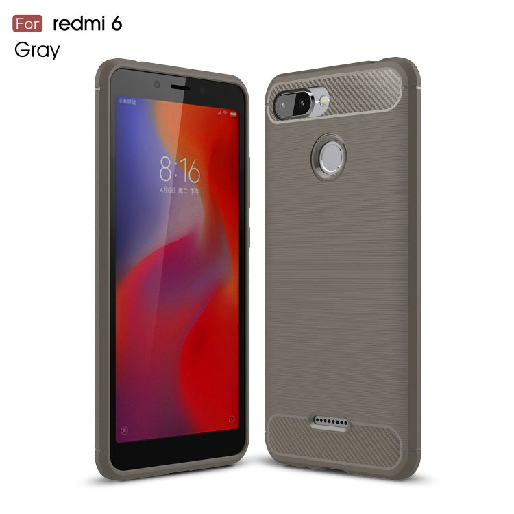 Brushed Texture Carbon Fiber Shockproof TPU Case for Xiaomi Redmi 6