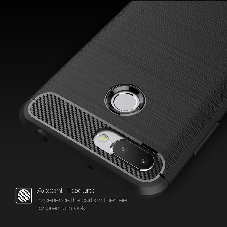 Brushed Texture Carbon Fiber Shockproof TPU Case for Xiaomi Redmi 6