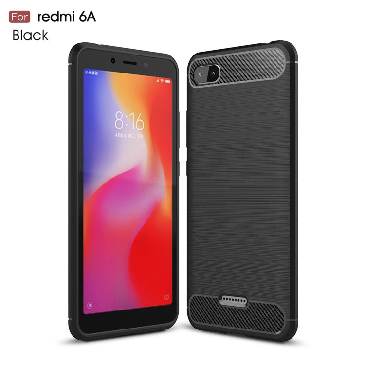 Brushed Texture Carbon Fiber Shockproof TPU Case for Xiaomi Redmi 6A