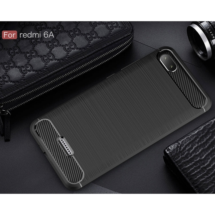 Brushed Texture Carbon Fiber Shockproof TPU Case for Xiaomi Redmi 6A