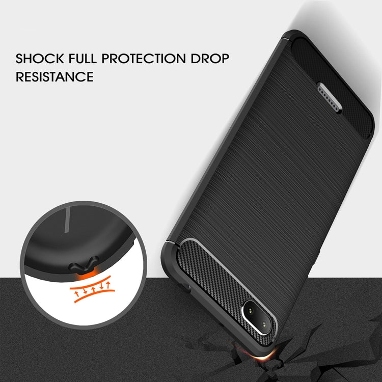 Brushed Texture Carbon Fiber Shockproof TPU Case for Xiaomi Redmi 6A