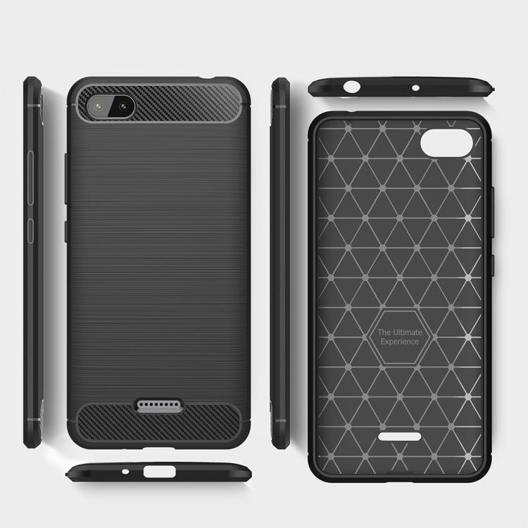 Brushed Texture Carbon Fiber Shockproof TPU Case for Xiaomi Redmi 6A