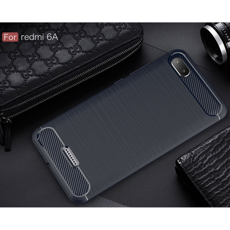 Brushed Texture Carbon Fiber Shockproof TPU Case for Xiaomi Redmi 6A