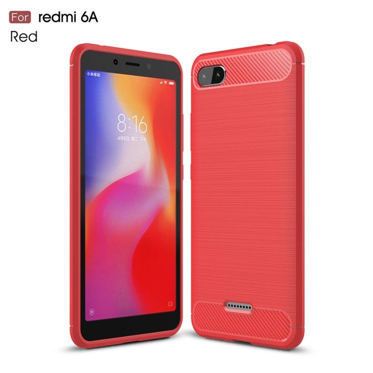 Brushed Texture Carbon Fiber Shockproof TPU Case for Xiaomi Redmi 6A