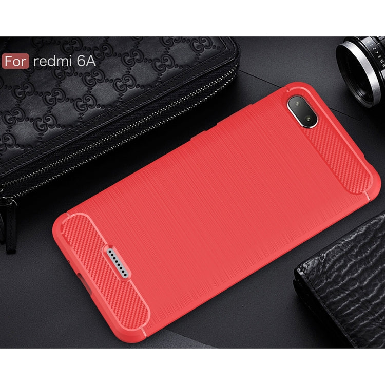 Brushed Texture Carbon Fiber Shockproof TPU Case for Xiaomi Redmi 6A