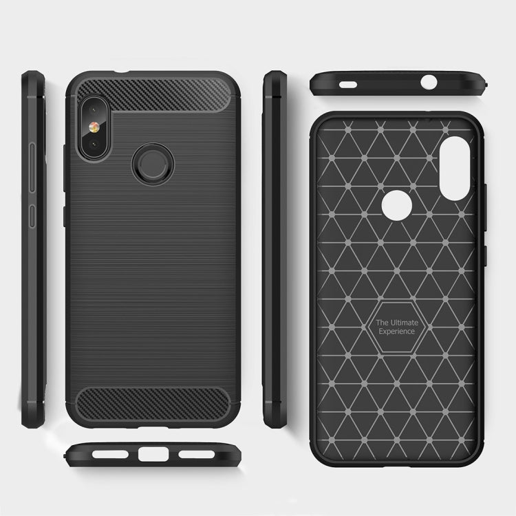 Brushed Texture Carbon Fiber Shockproof TPU Case for Xiaomi Redmi 6 Pro / Mi A2 Lite