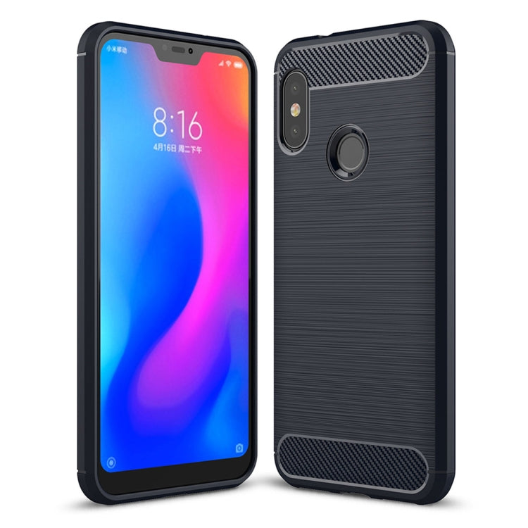 Brushed Texture Carbon Fiber Shockproof TPU Case for Xiaomi Redmi 6 Pro / Mi A2 Lite