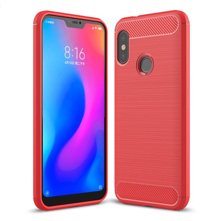 Brushed Texture Carbon Fiber Shockproof TPU Case for Xiaomi Redmi 6 Pro / Mi A2 Lite
